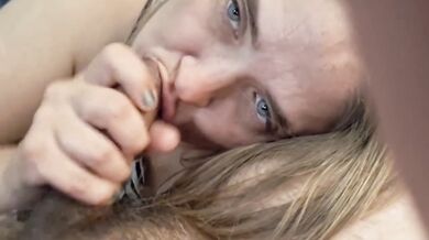 "Paint my lips with your cum" - male nipple play and bj with cumshot and swallow @5:02