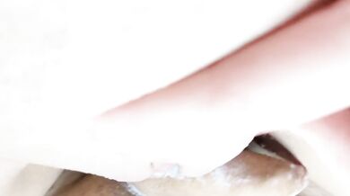 A cute Japanese girl with a wet pussy rubs her clitoris on my dick