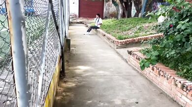 sex with a strange brunette with a perfect body that I met in the park. close up. homemade