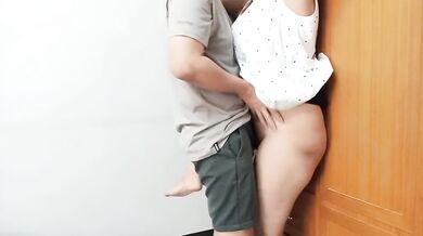 Lonely stepmom, I kissed her and turned her around, shoving my cock into her pussy.