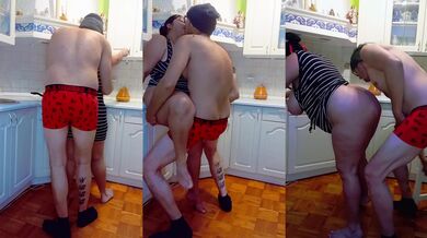 My chubby stepmother cooks and lets me fuck her big ass