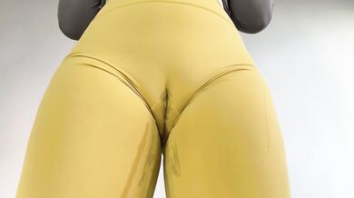Desperately Soaked Pants While Pleasuring Herself