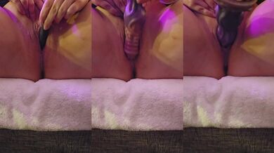 Wet Creamy Pussy Taking A Knot Dildo Until It Gushes