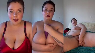 BBW stroking her dripping ass while she fucks herself raw