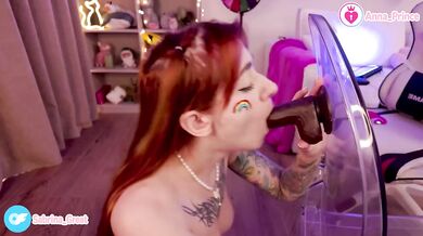 Gags on your BBC tight redhead teen chokes on BBC