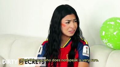 We end up in a hot orgy watching the game with a milf and her teen girl