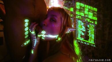 Dreamy Cyber Fairy Gets Her Big Tits Squirting Blowjob