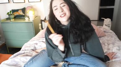 Ping pong ball fucks Irish accent Slut destroys herself with make up brush and lip gloss