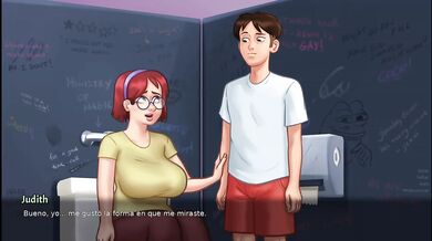 Best friend destroys me in college bathroom hentai game