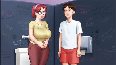 Best friend destroys me in college bathroom hentai game