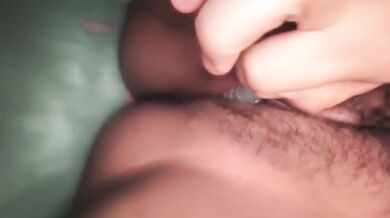 Hairy pink pussy desperate for cum and a baby she's tired of periods