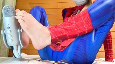 Asian foot worship ASMR roleplay sole grinding mic