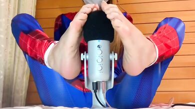 Asian foot worship ASMR roleplay sole grinding mic