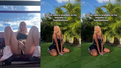 Blonde bombshell squirts on cable car in public solo dildo fuck