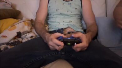 Playing with His Joy Stick Hands Free until it Explodes Hard