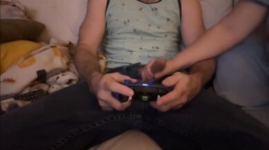 Playing with His Joy Stick Hands Free until it Explodes Hard