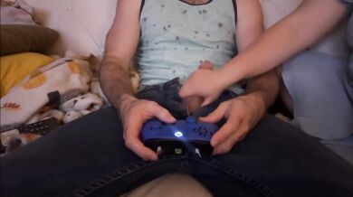 Playing with His Joy Stick Hands Free until it Explodes Hard