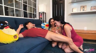 Hailey and Max let busty Piper press join the rough threesome