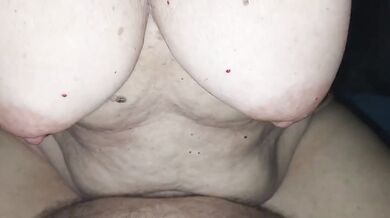 MILF rides dick grinding madly her huge natural tits bouncing raw