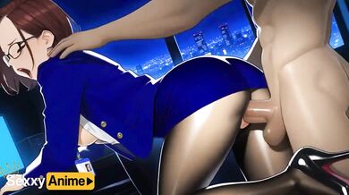 Hot secretaries ruined by brutal double penetration and sloppy blowjobs