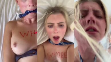 Lottie Lou destroyed raw anal choked thick cock cumshot british slut gets face fucked piss mouth