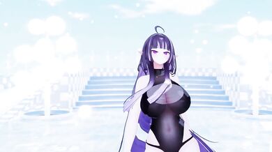 Thicc elf vtuber destroyed by hentai mmd dance r18 cum