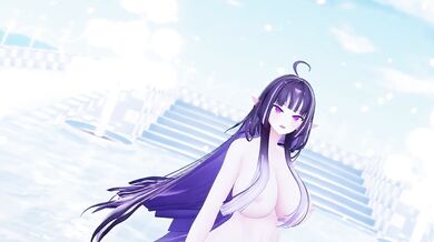 Thicc elf vtuber destroyed by hentai mmd dance r18 cum