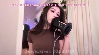 LonikaMeow wet filthy ASMR ear licking drools taking you deep while she moans loud