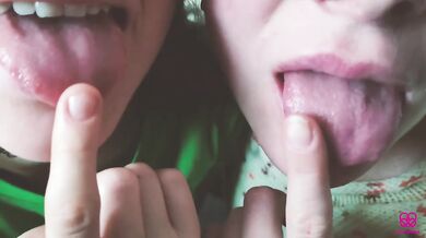 Do you wanna cum in our mouths sloppy amateur mouths swallow close up