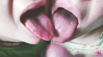 Do you wanna cum in our mouths sloppy amateur mouths swallow close up