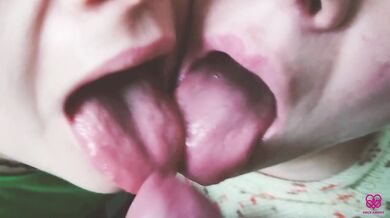 Do you wanna cum in our mouths sloppy amateur mouths swallow close up
