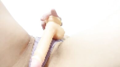 Mature Japanese housewife gets nasty solo session