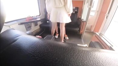 Caught fucking on the train by Czech public agent her BBB cuckold watched