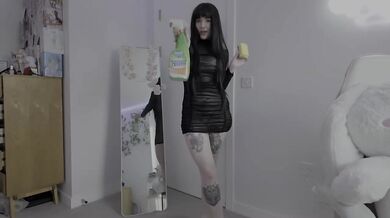 Goth Maid Destroyed Big Tits Messed Up Transparent Cleaning