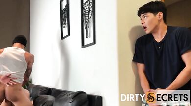 Milf gets fucked hard while stepson jerks off watching