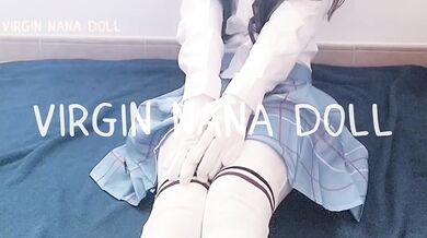 Cute Japanese virgin Nana ruins the carpet in her first squirt video