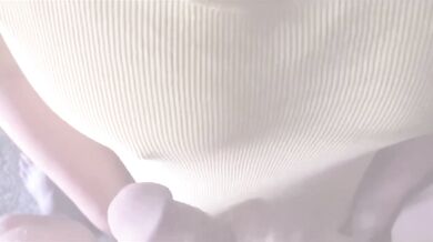 Handyman creampie on my hard nipples braless top