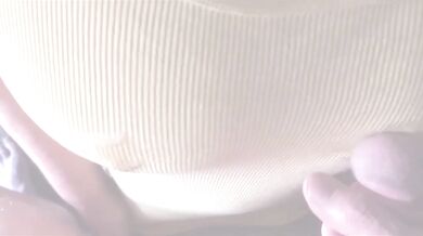 Handyman creampie on my hard nipples braless top