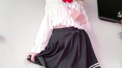 Asian schoolgirl gushes creamy squirt after class fingers herself raw climax