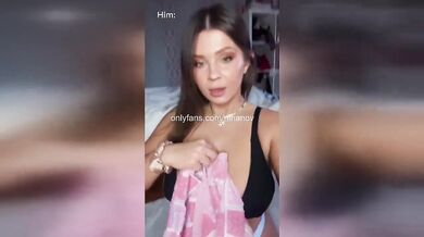 Busty brunette Nina Novak gets her face drenched in thick cum