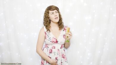 Your New Year resolution Cum Eating Brunette teases her cock alone