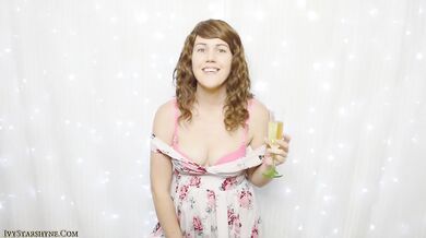 Your New Year resolution Cum Eating Brunette teases her cock alone