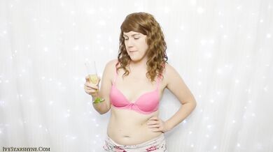 Your New Year resolution Cum Eating Brunette teases her cock alone