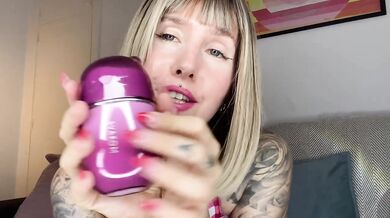 Big blonde gushing clit ruined by electric toy until tears