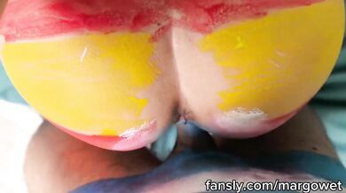 Spain babe defiled Argentina cock doggy style flag painted creampie