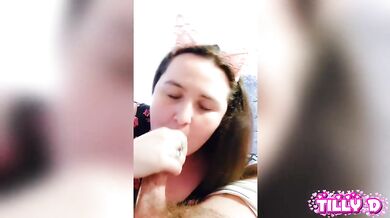 Tilly D 18 wet milf gobbling dick raw bbw blowjob gagged by big load