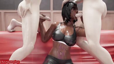 Pharah’s first deepthroat porn testing her sloppy skills with messy facial