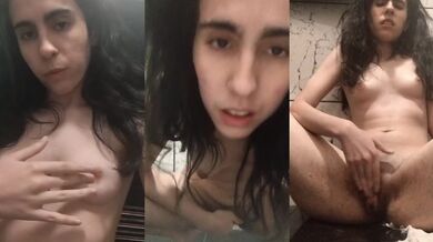 Brunette splayed and gasping her own sweet orgasm