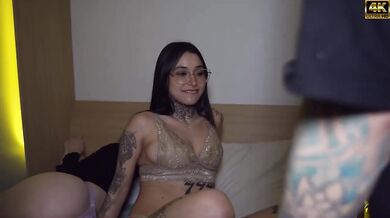 My friend lied and fucked next to me with the tattooed guy outside