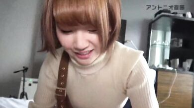 Baby-faced platinum beauty destroyed by sloppy Jap blowjob POV